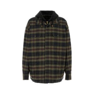 Willy Chavarria Men Embroidered Flanel Oversize Ganadero Shirt